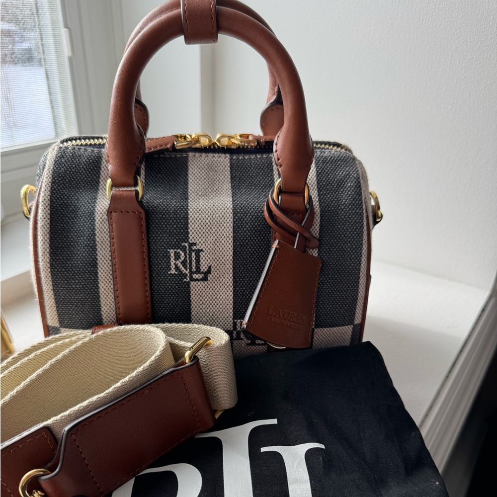 Ralph Lauren Canvas and Leather Small Crossbody Bag
